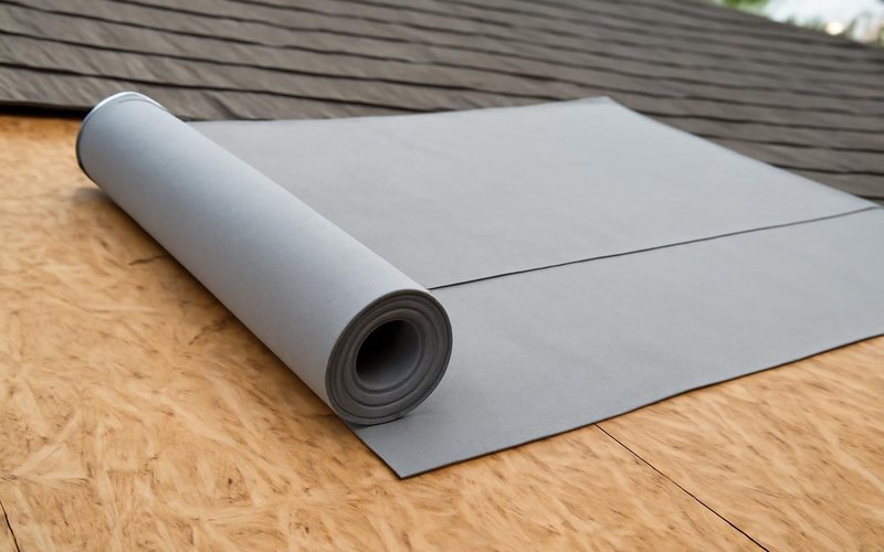 Synthetic underlayment rolled over a roof deck