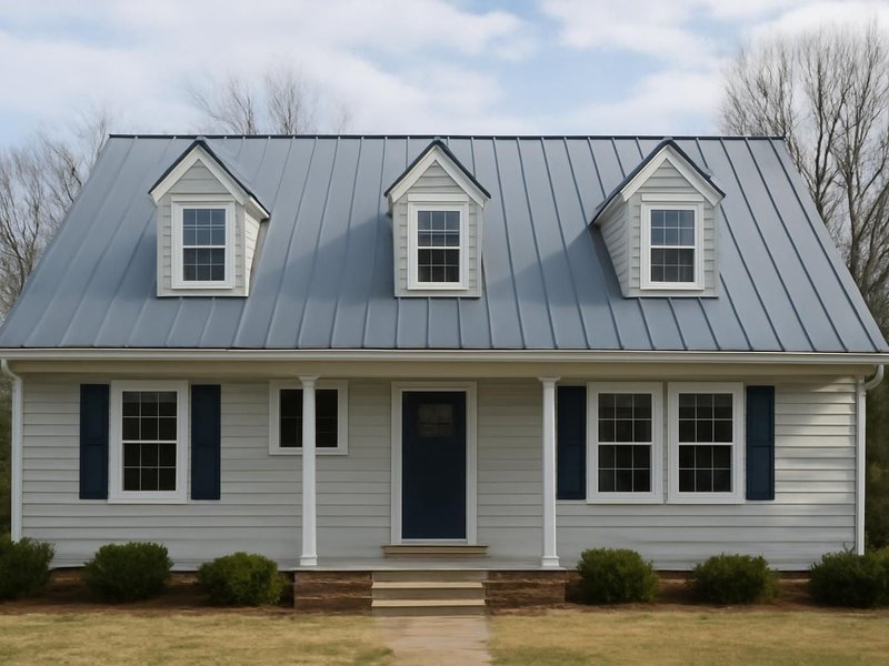 Cape Cod with dormers, metal