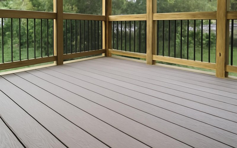 AI concept: Composite porch floor boards with hidden fasteners