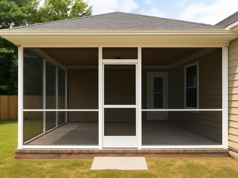 AI concept: Covered porch screened in