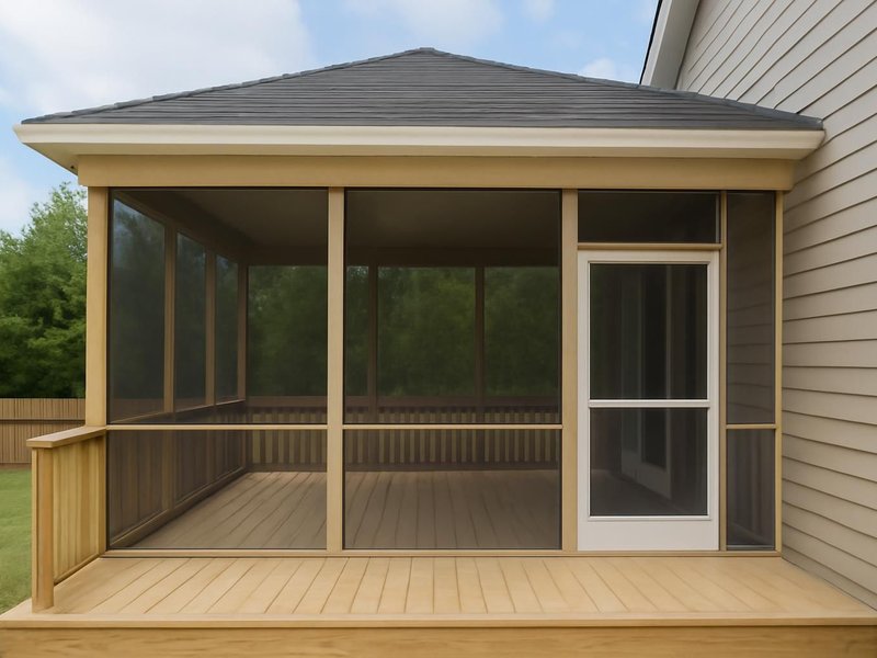 AI concept: Roof and screens on a deck