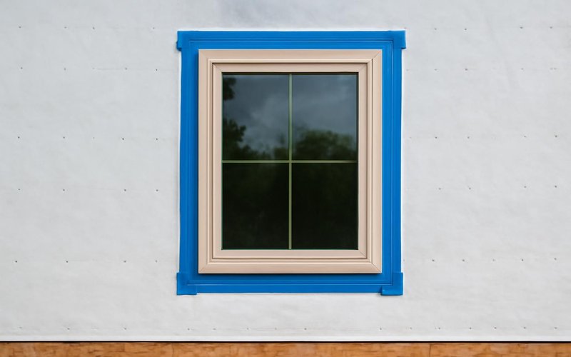 Housewrap and window flashing on a new wall