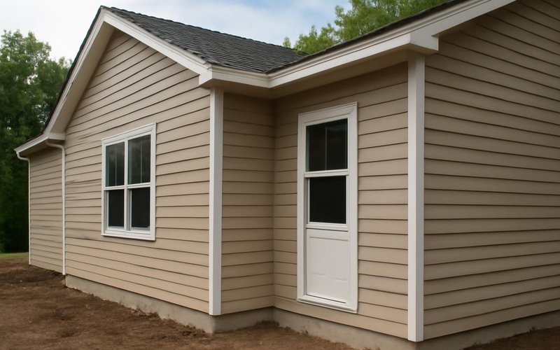 Finished siding on an addition at the final walkthrough