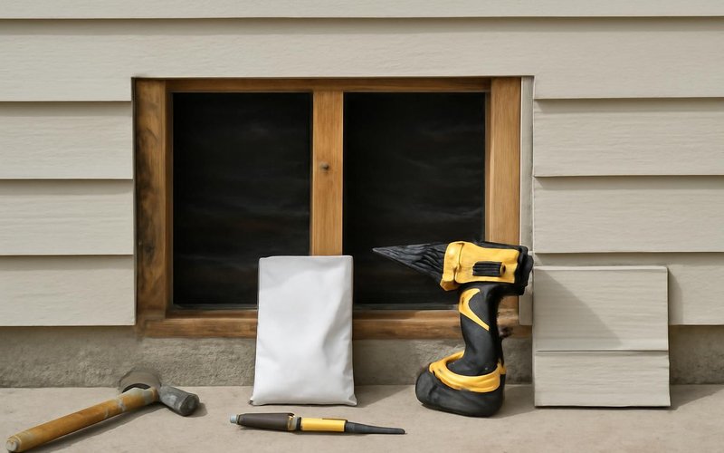 AI concept: Supervisor checking framing behind siding