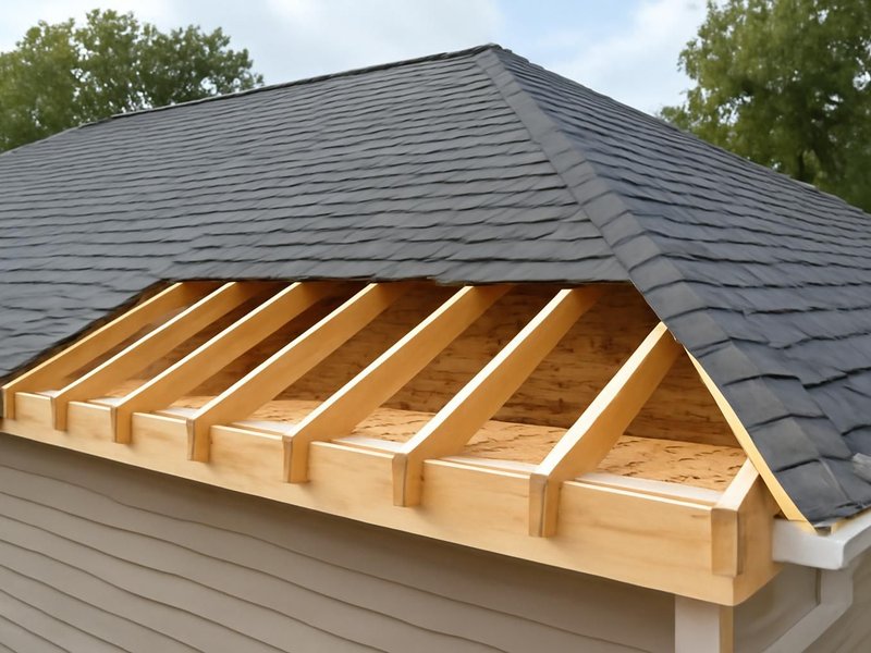 AI concept: Remodeled idea: rafters sistered, deck rebuilt and roof closed