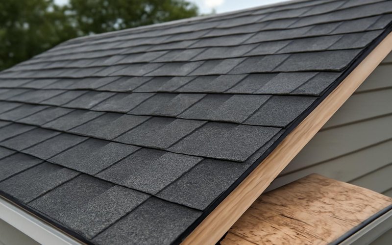 AI concept: Class 4 impact-rated shingles on a rebuilt roof