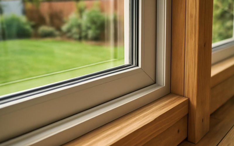 Low-E double-pane glass unit in a sunroom frame