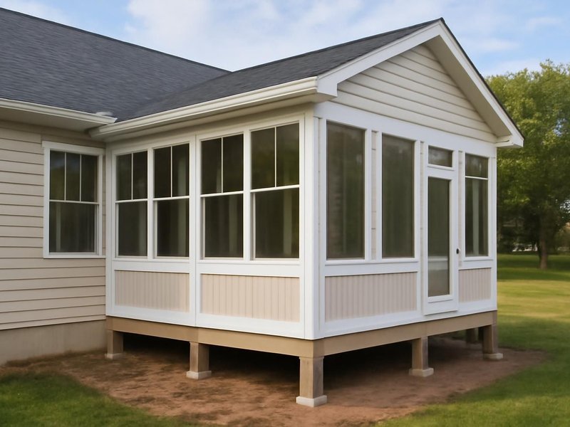 Four-season room on footings