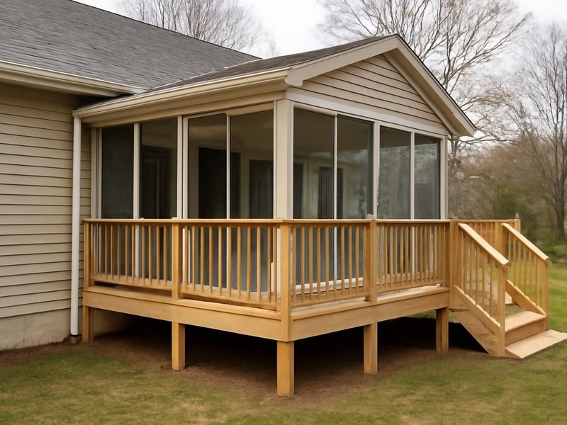 Three-season room on a deck