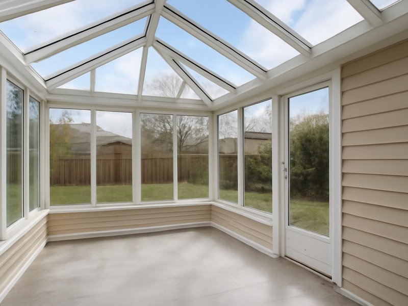 Glass-roof garden room