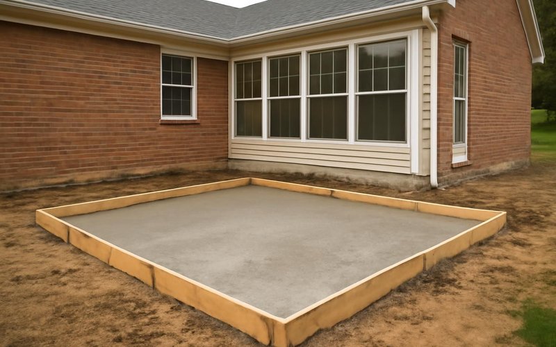 Footings poured for a four-season sunroom