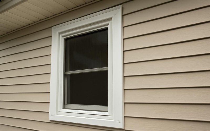 AI concept: Aluminum-wrapped window trim with vinyl soffit
