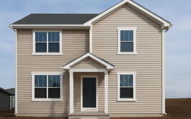 AI concept: Finished vinyl siding house at the walkthrough