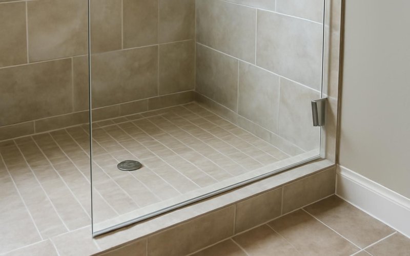 AI concept: Fixed frameless glass panel on a walk-in shower