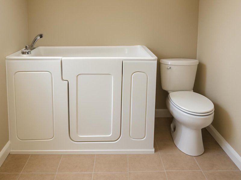 AI concept: Existing condition: tub and low toilet in a narrow bathroom