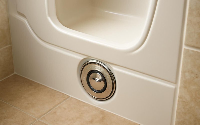 AI concept: Quick-drain valve on a walk-in tub