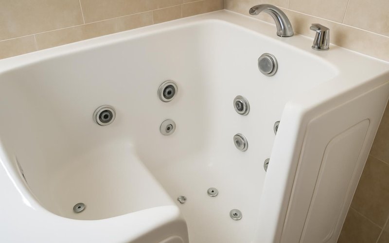 AI concept: Hydrotherapy jets inside a walk-in tub