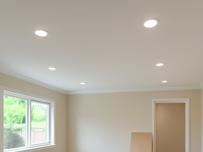 AI concept: Remodeled idea: ceiling replaced, painted and lights reinstalled