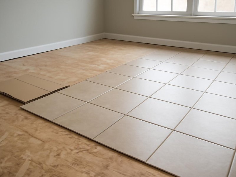 AI concept: Remodeled idea: subfloor replaced and new tile floor laid
