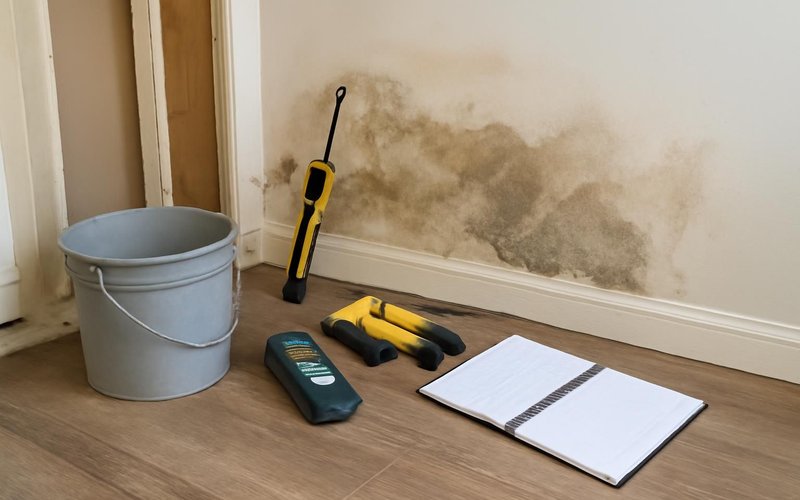 AI concept: Supervisor reviewing moisture logs