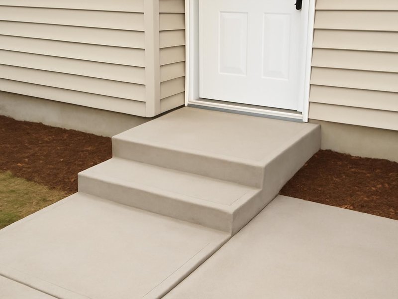 AI concept: Existing condition: two concrete steps at a side door
