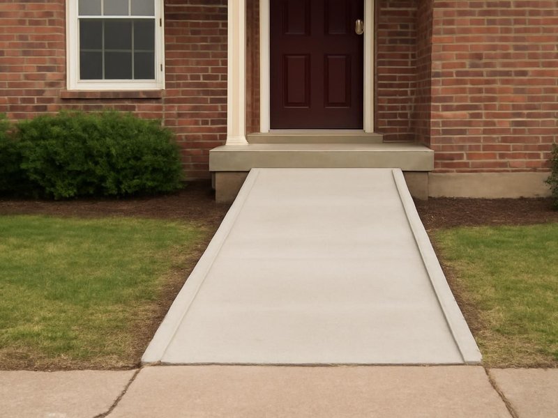 AI concept: Existing condition: steep front walk with three steps to the door